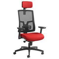 Fauteuil de bureau Oria pied noir dossier résille avec accoudoirs et têtière GGI