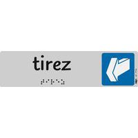 Plaque de signalisation en braille avec pictogramme 45 x 170 mm - Tirez
