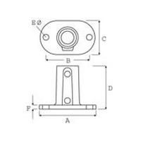 Taille 	D 	E 	F 	A 	B 	C Ø 27 mm 	76 	11 	8 	112 	76 	64 Ø 42 mm 	88 	14 	10 	144 	102 	80Ø 48 mm 	88 	14 	10 	156 	117 	92