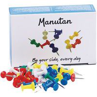 Punaises coloris assortis - Boîte de 100 - Manutan