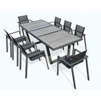 Table jardin Ohos 251x95cm + 8 fauteuils - DCB Garden