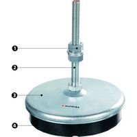 Support antivibratoire à tige inclinable pour charges moyennes - Taille filetage M10