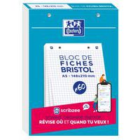 Bloc bristol Oxford 148x210 30 fiches perforees Q5/5 - Oxford