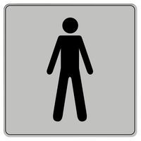 Pictogramme en polystyrène ISO 7001 - Toilette hommes