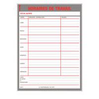 Panneau de signalisation réglementaire - Horaires de travail - Rigide