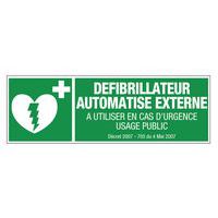Panneau d'évacuation - Défibrillateur automatisé externe - Rigide