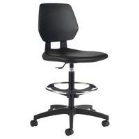 Siège haut sur roulettes Tyka assise tissu enduit avec repose pied GGI