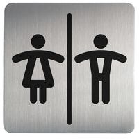 Pictogramme design carré toilette - Hommes et femmes