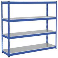Rayonnage lourd Manutan Rapid 1 - 2440x2440x610 4 tablettes métal bleu - Manutan Expert