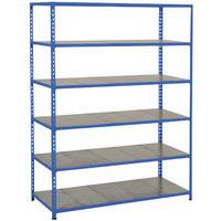 Rayonnage mi-lourd Rapid 2 - 6 tablettes métal 1980x1220x610 bleu - Manutan Expert