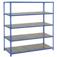 Rayonnage mi-lourd Manutan Rapid 2, Charge maxi par tablette: 280 kg, Tablette matériau: Acier