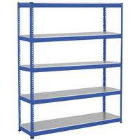 Rayonnage lourd Manutan Rapid 1 - 2440x2440x610 5 tablettes métal bleu - Manutan Expert