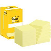 Notes Post-it® 76 x 76 mm 12 blocs jaune - Post-it®