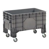 Caisse-palette empilable - Parois pleines - Sur roues - Manutan