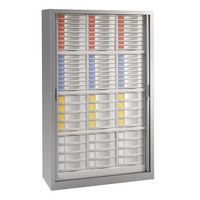 armoire aluminium H 198 cm, tiroirs gris clair