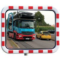 Miroir routier inox cadre rouge/blanc - Dancop
