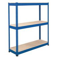 Rayonnage lourd Manutan Rapid 1 - 1980x1830x915 3 tab bleu - Manutan Expert