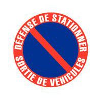 Panneau d'interdiction - Défense de stationner sortie de véhicules - Rigide