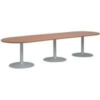 2 tables 1/2 ovales + 1 table d’extension avec plateau hêtre et pieds tulipes