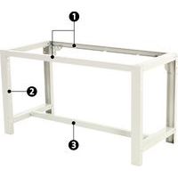 1 - longerons2 - piétement3 - barre repose-pieds