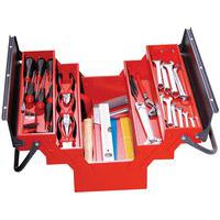 Workpro – Boîte à outils complète 408 pièces – Caisse en aluminium noir et rouge – Résistante, avec 3 tiroirs – Outils en acier au chrome-vanadium