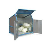 Abri pour conteneurs à déchets Secomat - 3 cloisons, portes