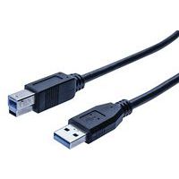 Cordon éco USB 3.0 type A et B noir - 0,5 m