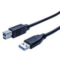 Cordon éco USB 3.0 type A et B noir - 1,0 m