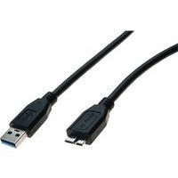 Cordon USB 3.0 type A et micro B noir - 1,0 m