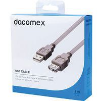 Rallonge USB 2.0 Type-A - Type A grise - 2 m DACOMEX