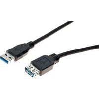 Rallonge USB 3.0 type A et A noire - 1,8 m
