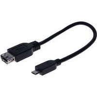Cordon OTG USB 2.0 micro B et type A (male-femelle) noir