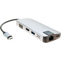 Mini dock USB 3.1 Type-C HDMI 4K-VGA-LAN-HUB +chargeur USB