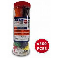 Assortiment de 500 serre-câbles multicolores - Velamp