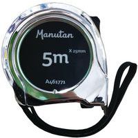 Mètre Ruban 2 et 3 x 19 mm  et 5 m x 25 mm - ABS Chrome-Noir - Manutan