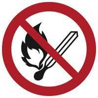 Panneau d'interdiction - Flamme nue interdite - Rigide