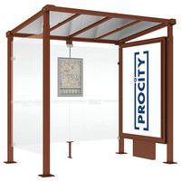 Abri bus Milan 1 caisson lumineux 1 bardage latéral - Procity