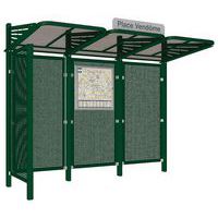Abri bus Conviviale 3 m - acier - bardage gauche - Procity