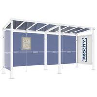 Abri bus Milan 1 vitrine - 1 bardage latéral - Procity