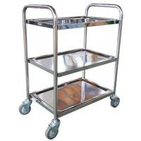 Chariot inox - 3 plateaux - Force 100 kg - Manutan