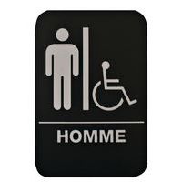 Plaque de signalisation - Toilettes hommes - PVC rigide - Noir