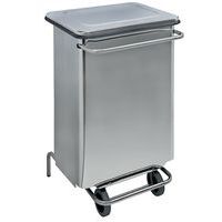 Conteneur mobile à pédale anti-feu inox brillant 70 L - Manutan
