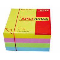 Cube 400 feuilles notes repositionnables 75x75 mm pastel - Apli
