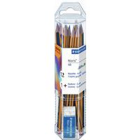 Tube 12 crayons noirs noris HB et 1 gomme - Staedtler