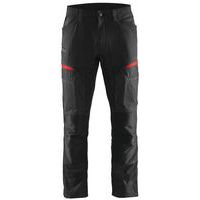 Pantalon services stretch noir/rouge, poche A4 / tablette