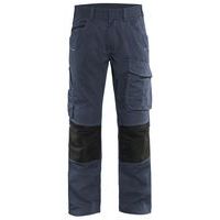 Pantalon services stretch marine foncé/noir, boutons cachés
