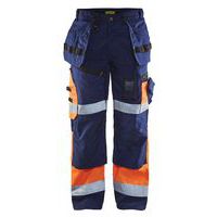 Pantalon X1500 artisan haute visibilité marine/orange fluorescent