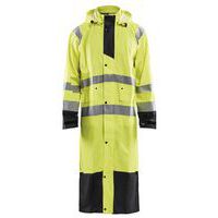 Manteau de pluie haute visibilité niveau 1 jaune fluorescent/noir