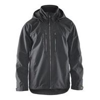 Veste hiver technique gris foncé/noir, matériau respirant étanche