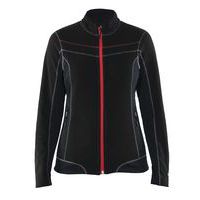 veste micropolaire femme noir/rouge